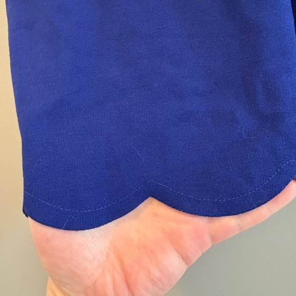 Fitted Blue Cap Sleeve Mini Dress size L - Picture 8 of 9